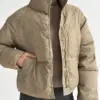 Куртка дута з коміром у горох капучино onesize