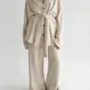 SOFT махра Кофта на гудзиках молочна