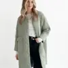 Пальто стьобане демісезонне оливкове
