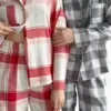 Фланель піжамний комплект "велика сіра клітинка" на молочному