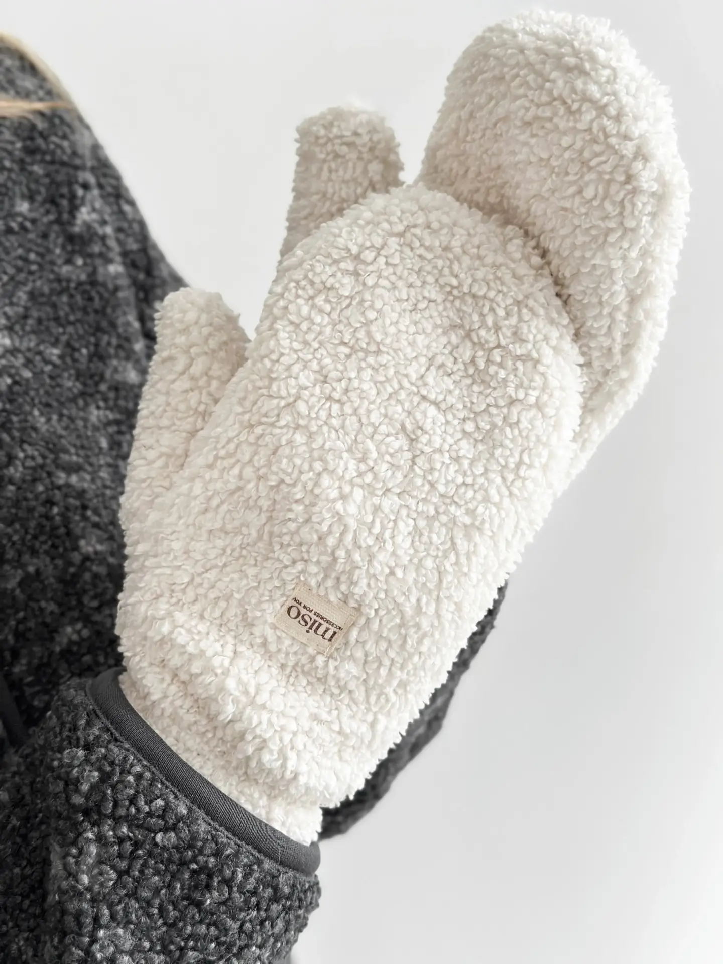 Рукавиці Teddy білий колір