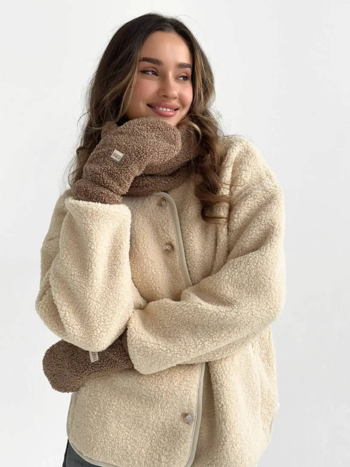 Рукавиці Teddy коричневий колір