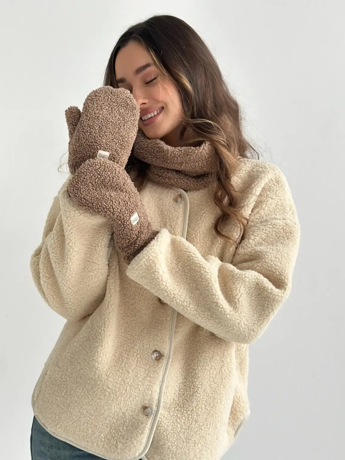 Рукавиці Teddy коричневий колір