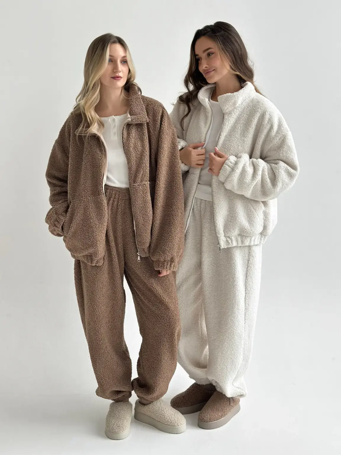 Костюм Тедді бомбер + штани білий (onesize)