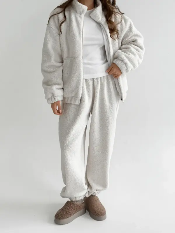 Костюм Тедді бомбер + штани білий (onesize)