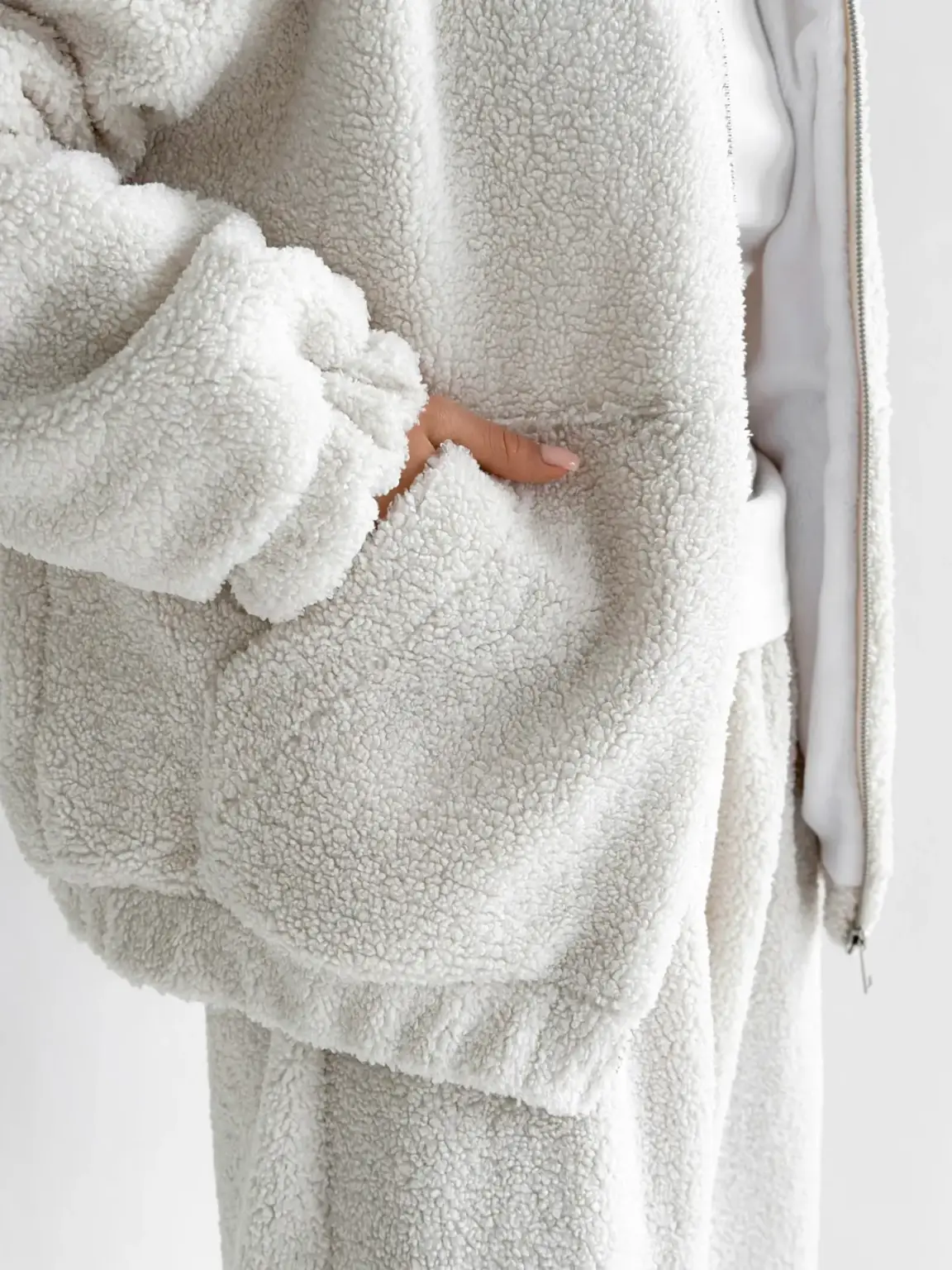Костюм Тедді бомбер + штани білий (onesize)