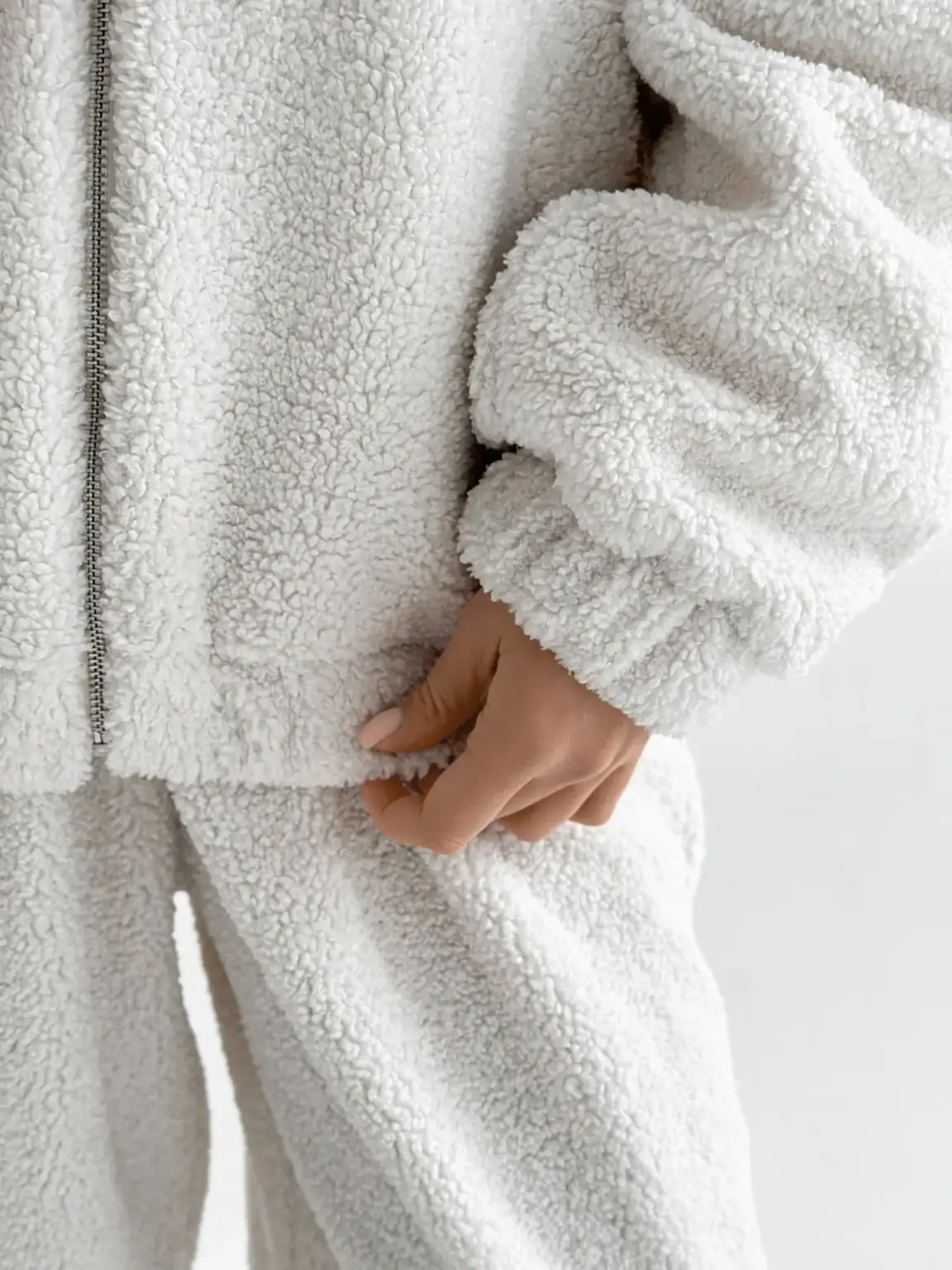 Костюм Тедді бомбер + штани білий (onesize)