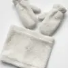 Набір Teddy білий колір (хомут та рукавиці)