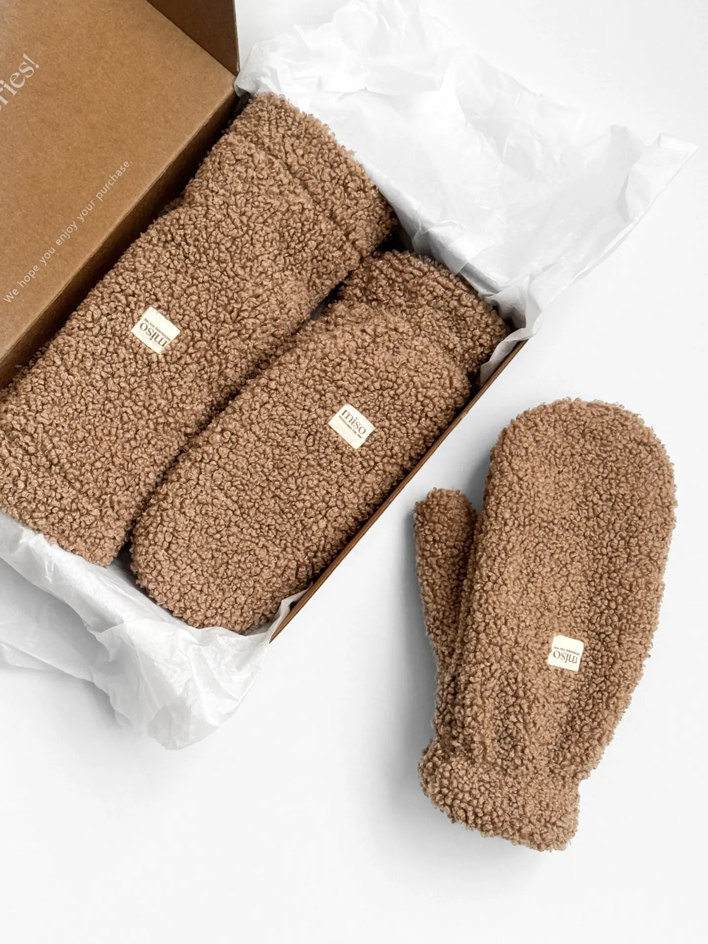 Набір Teddy коричневий колір (хомут та рукавиці)