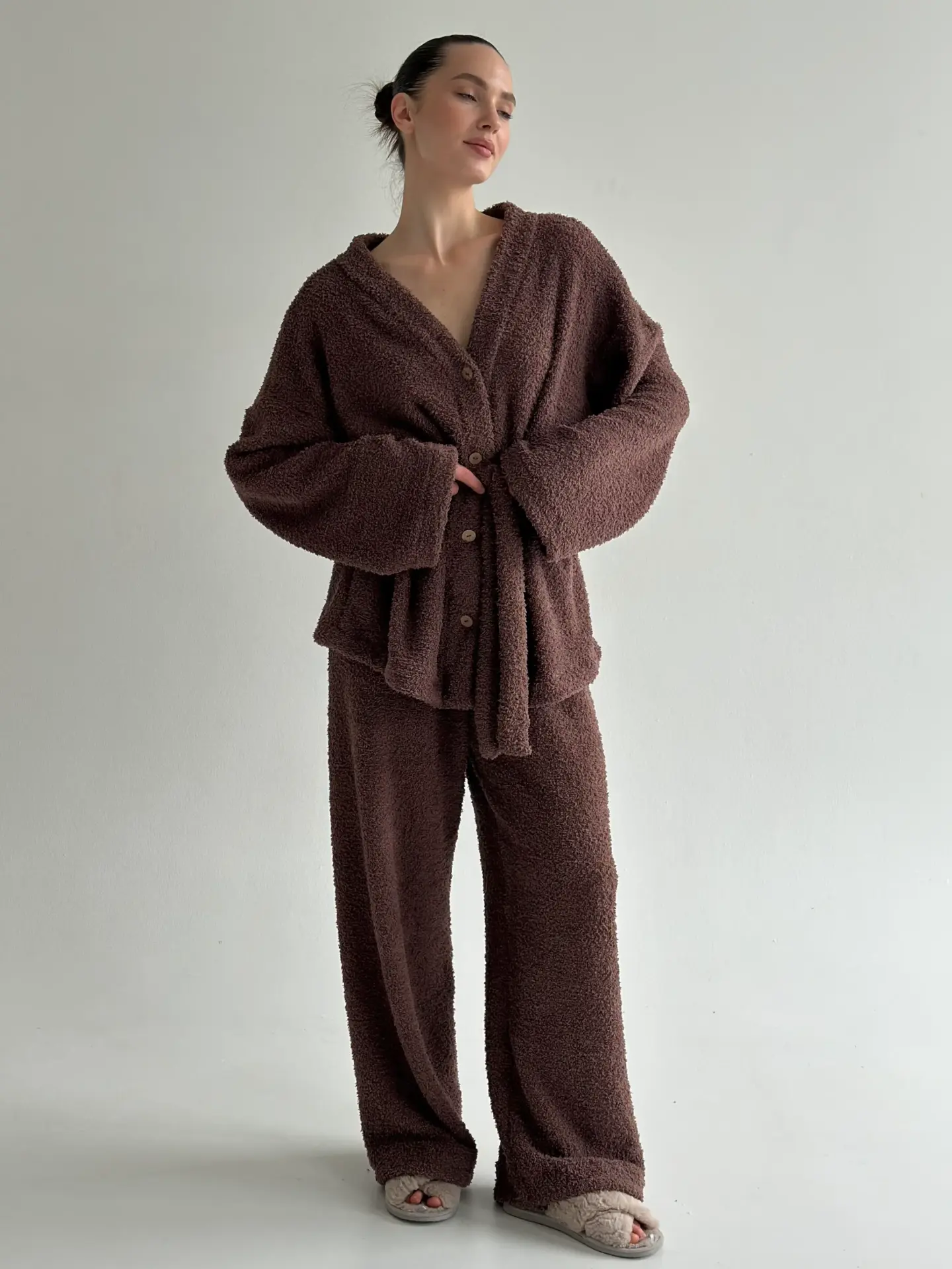 SOFT махра Штани коричневі