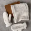 Набір Teddy білий колір (хомут та рукавиці)