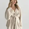 SOFT махра Кофта на гудзиках молочна