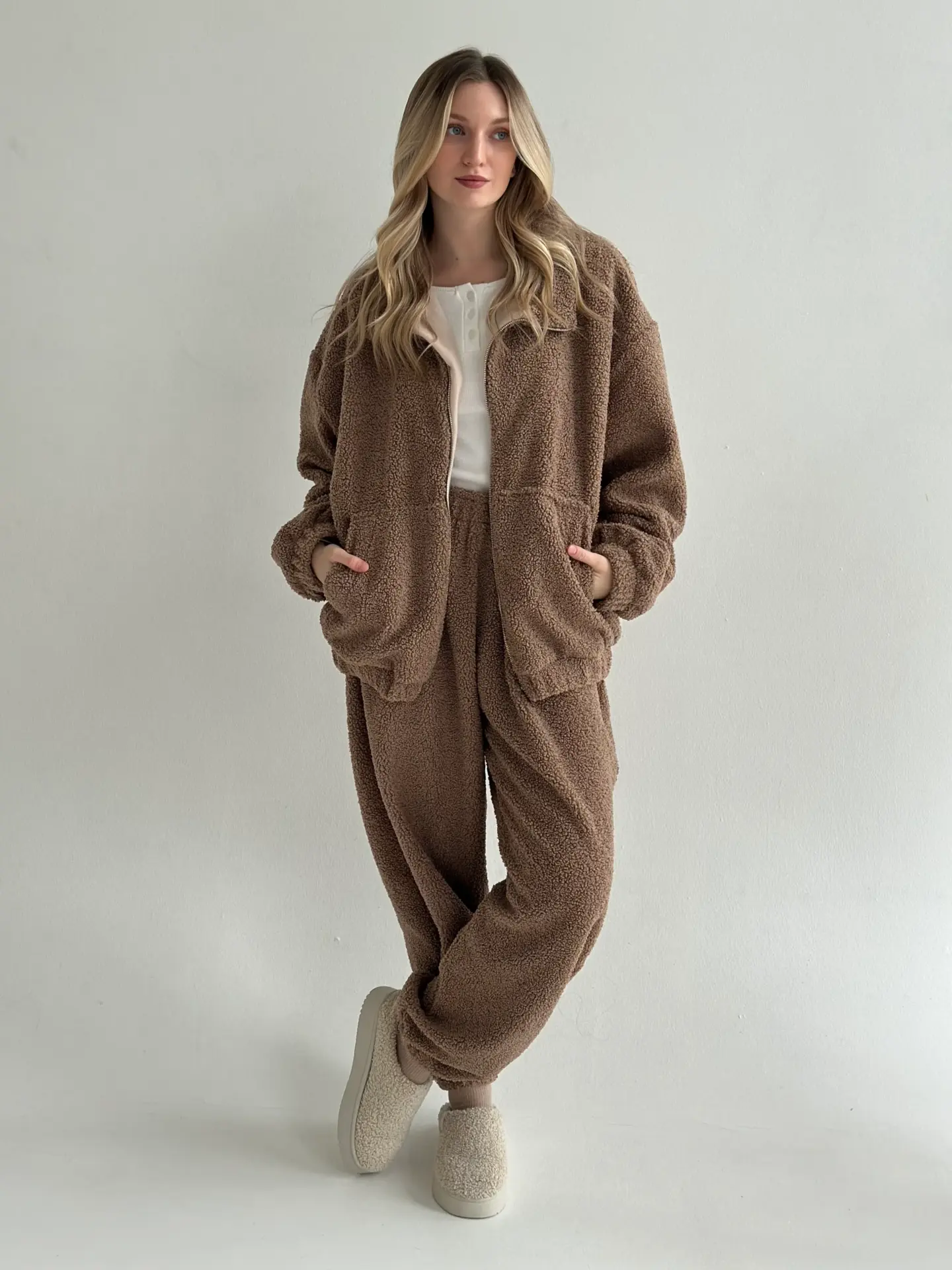 Костюм Тедді бомбер + штани коричневий (onesize)