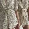 Муслін Костюм кімано та шорти "темно-коричневі гілочки" на айворі 2-х сл