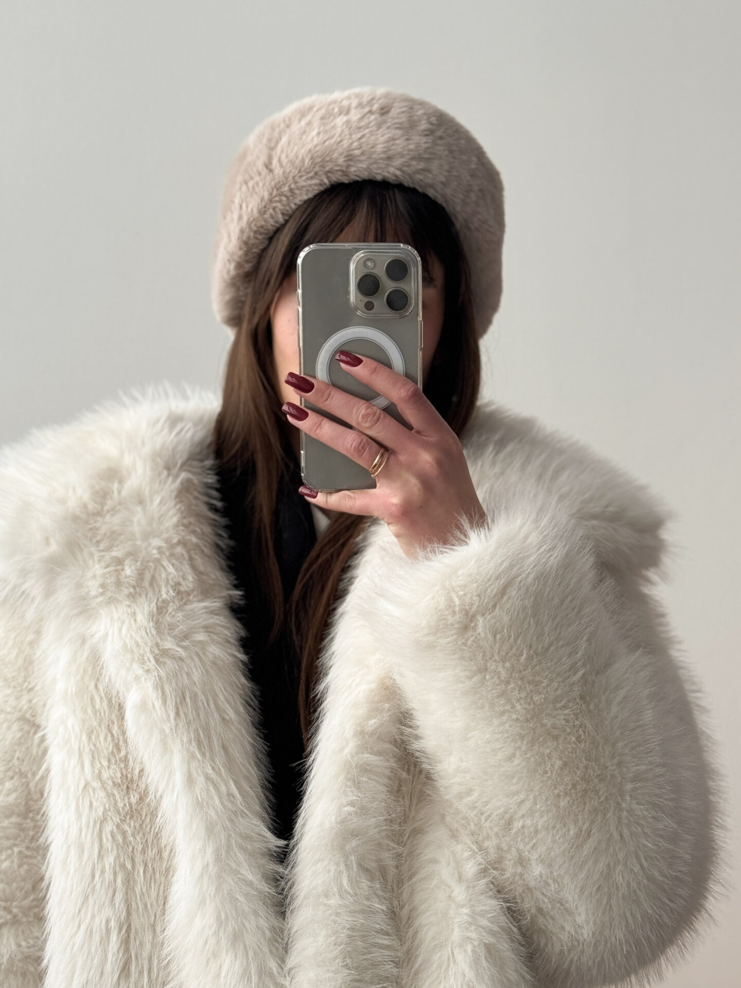 Повʼязка хутро сірий колір