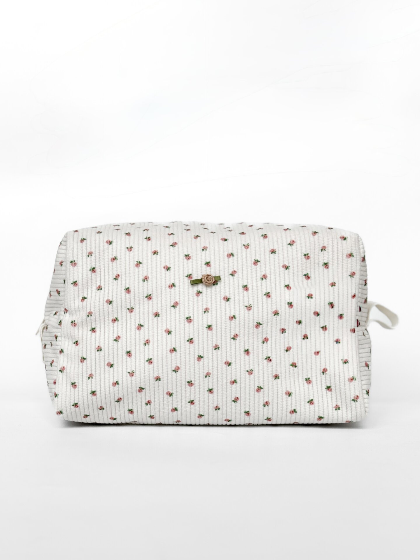 Косметичка  вельвет середній КВАДРАТ червоні квіти