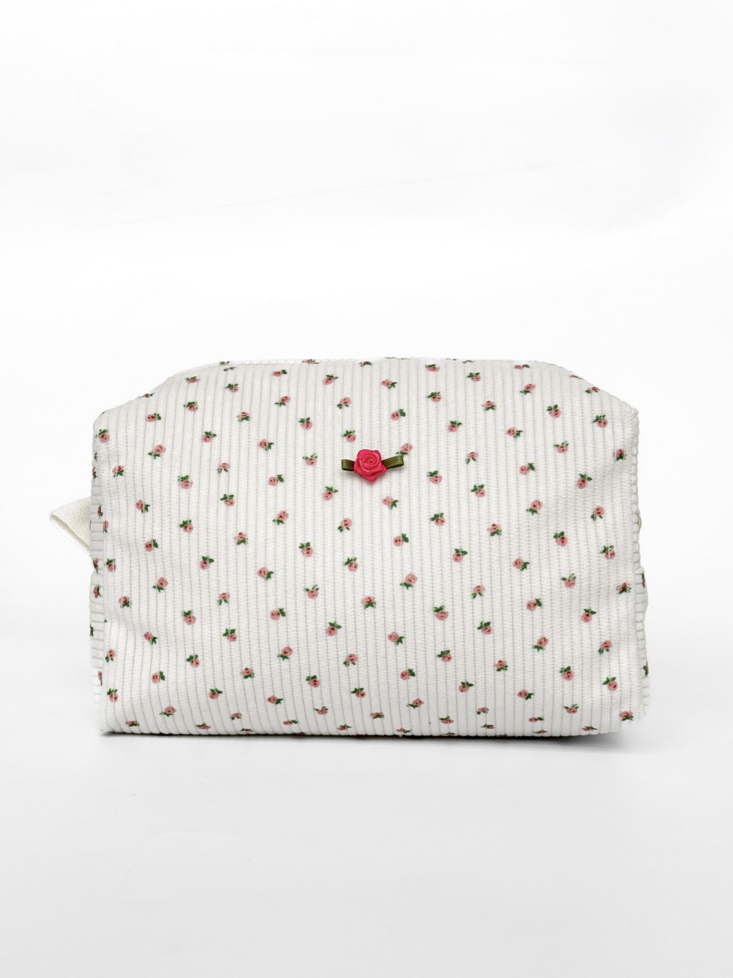 Косметичка вельвет середній КВАДРАТ червоні квіти