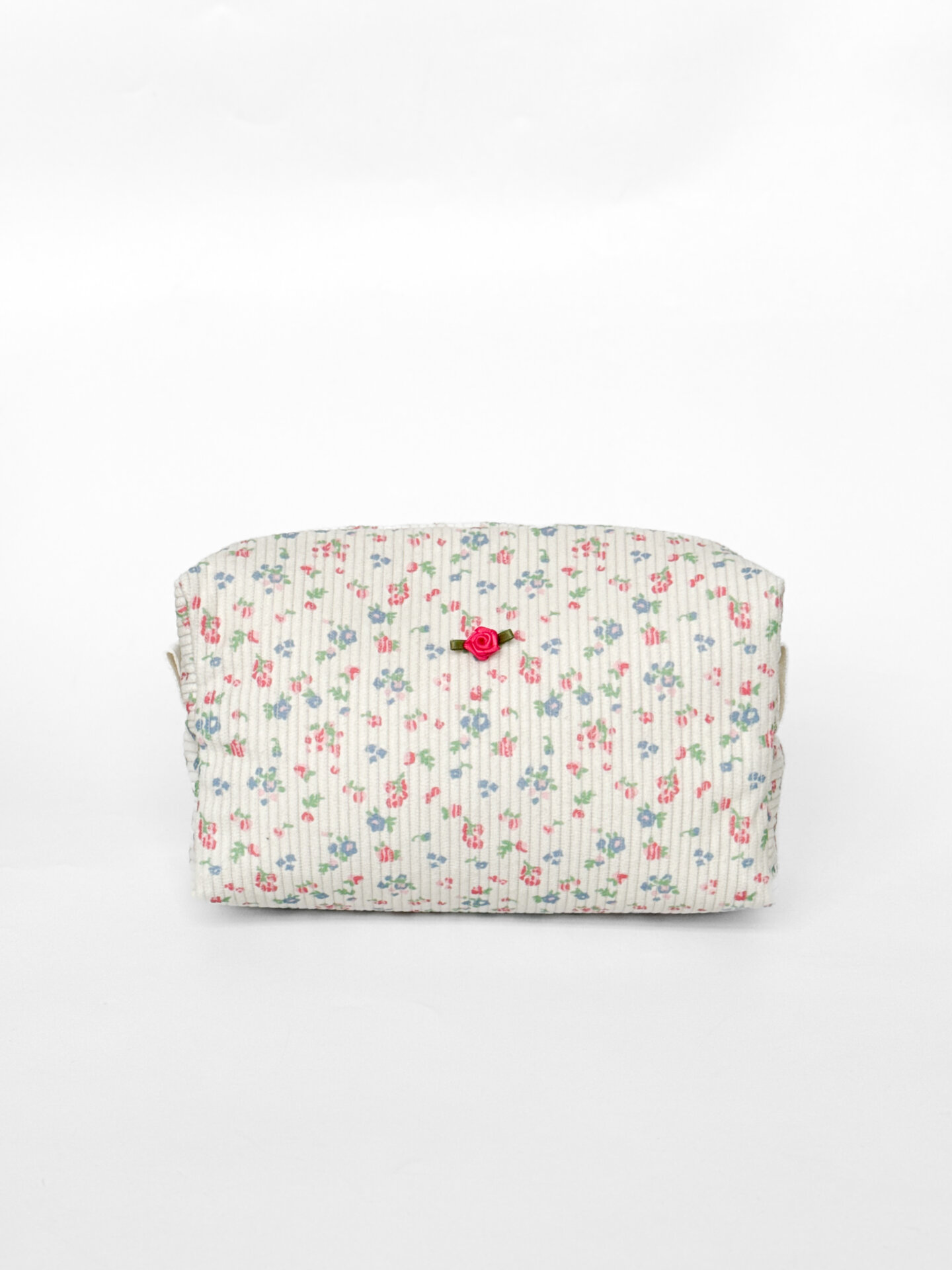 Косметичка вельвет маленький квадрат кольорові квіти