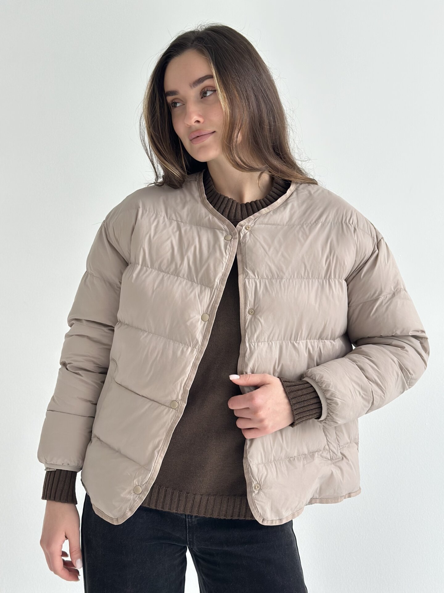 Куртка стьобана дута мокко “onesize”
