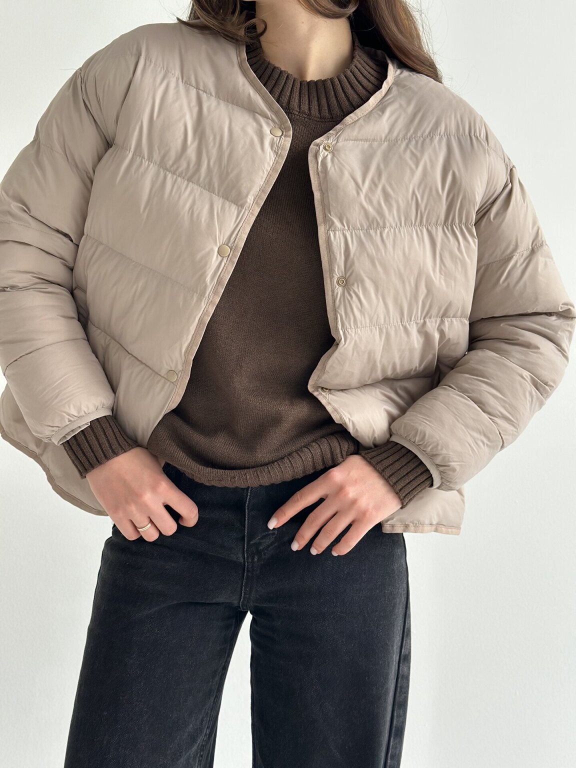 Куртка стьобана дута мокко "onesize"