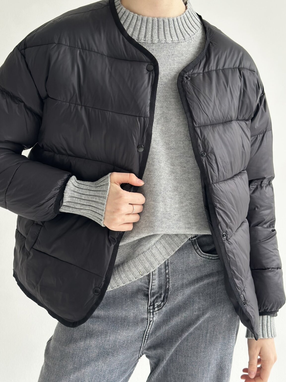Куртка стьобана дута чорна "onesize"