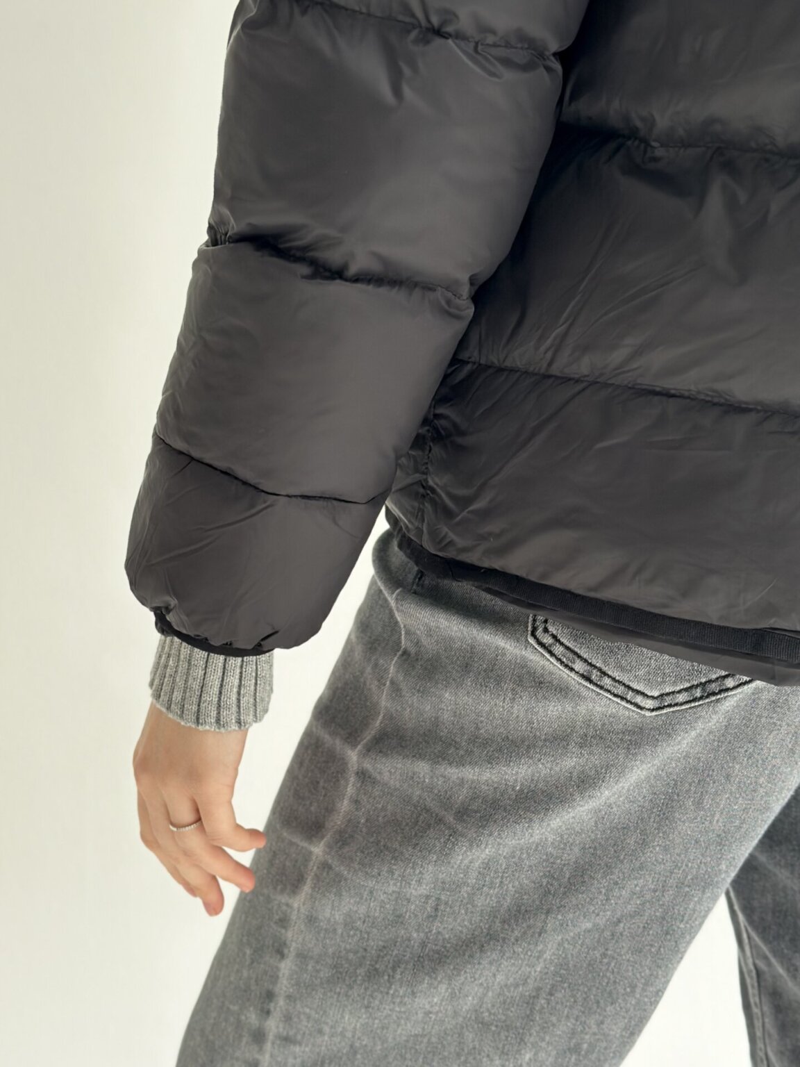 Куртка стьобана дута чорна "onesize"