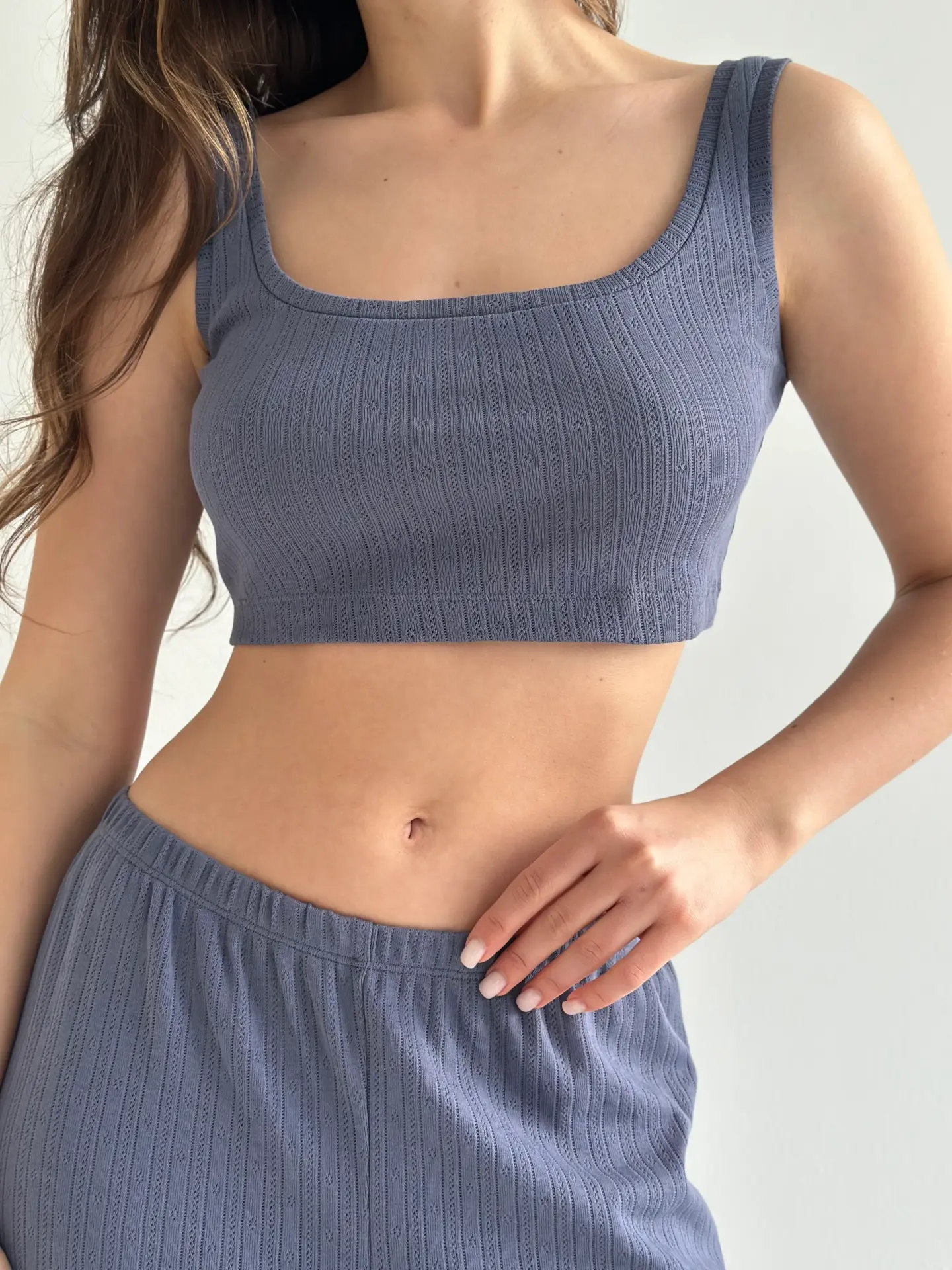 Рібана топ міні синій