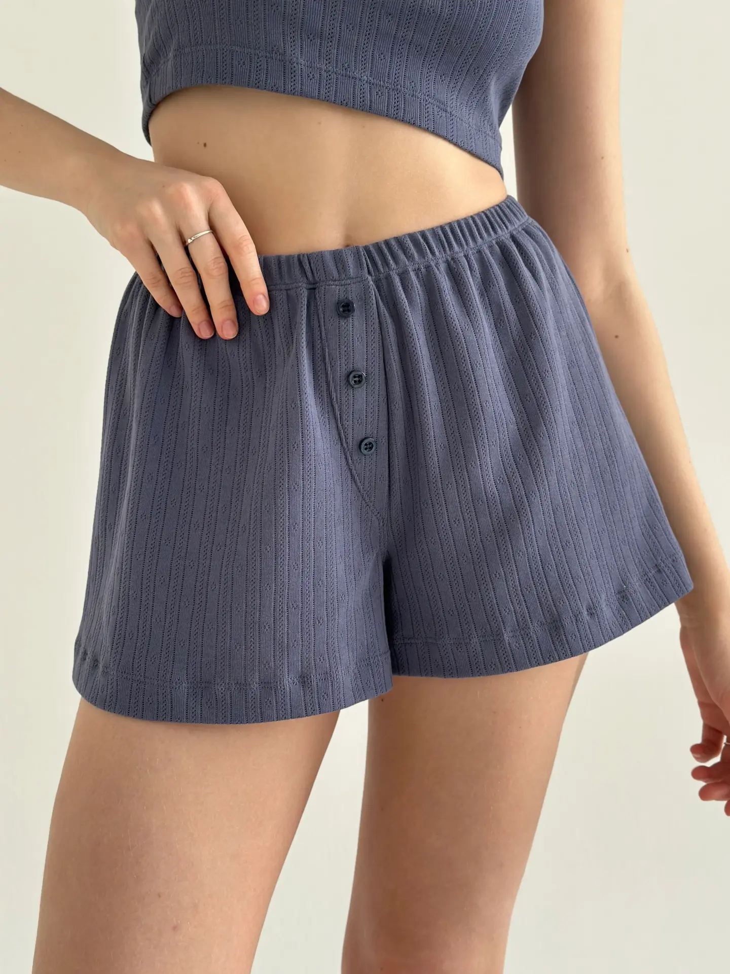 Рібана шорти з гульфіком сині