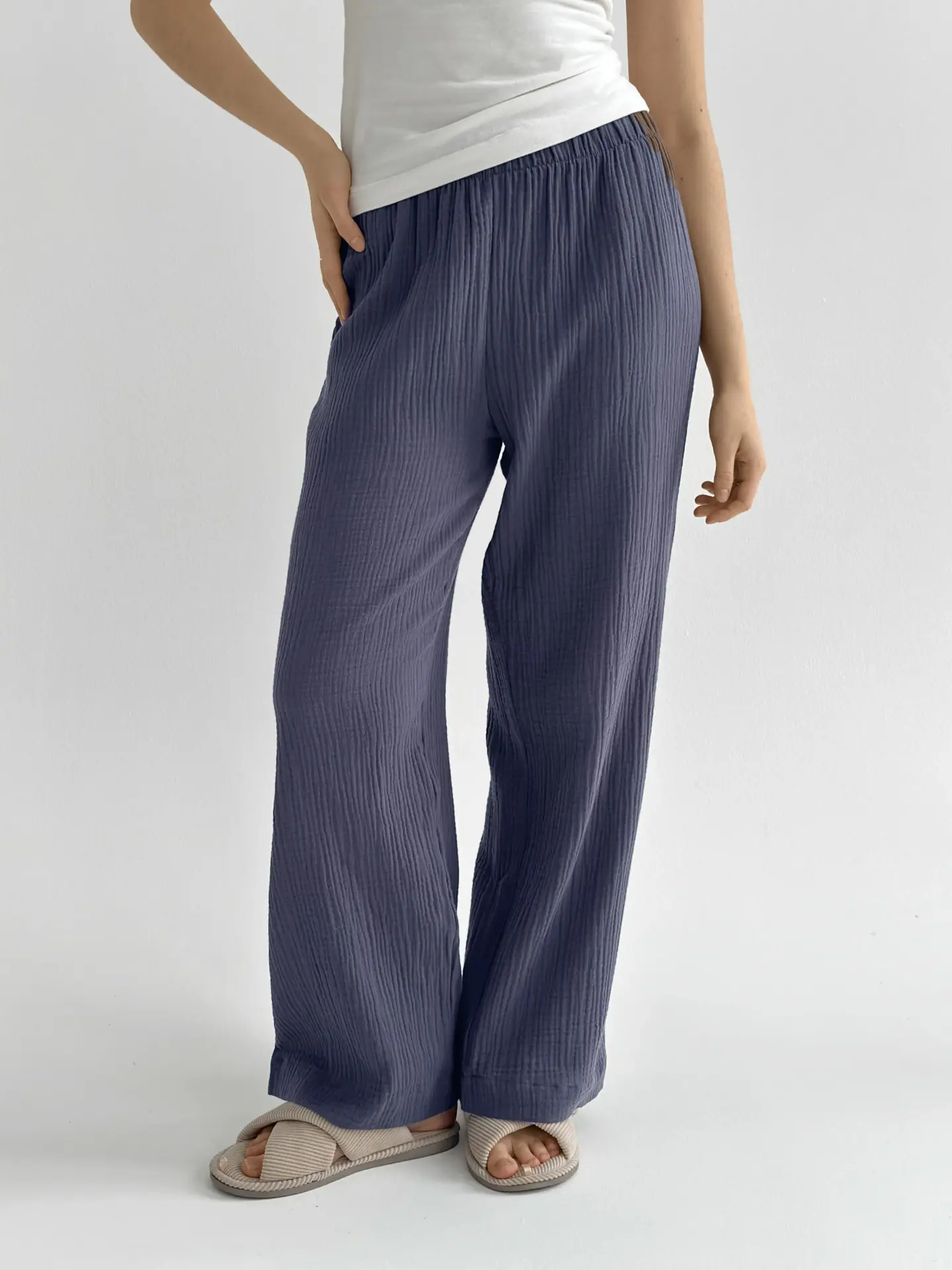 Муслін Штани Моно світло-сині 2-х сл.