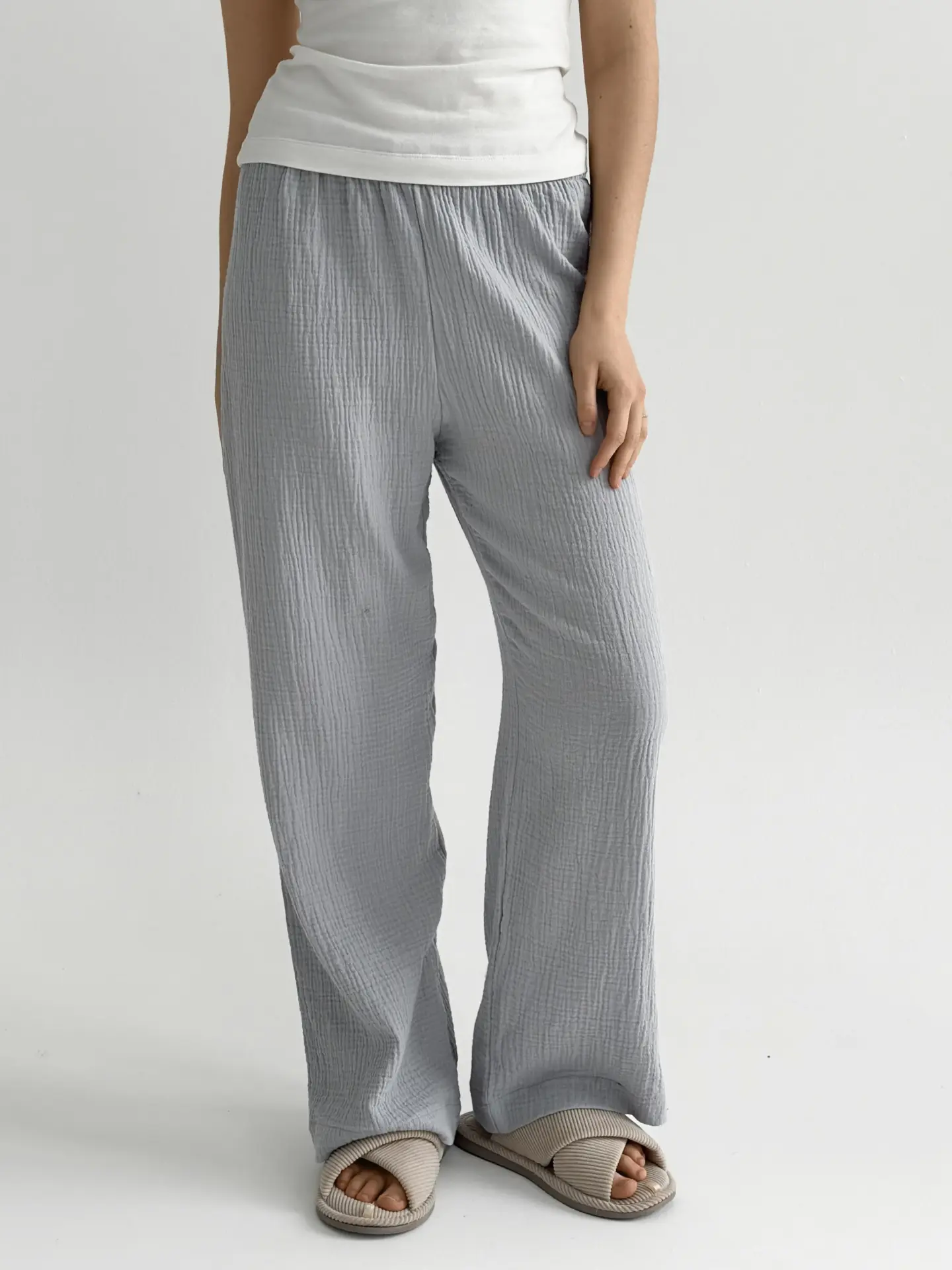 Муслін Штани Моно сірі 2-х сл.