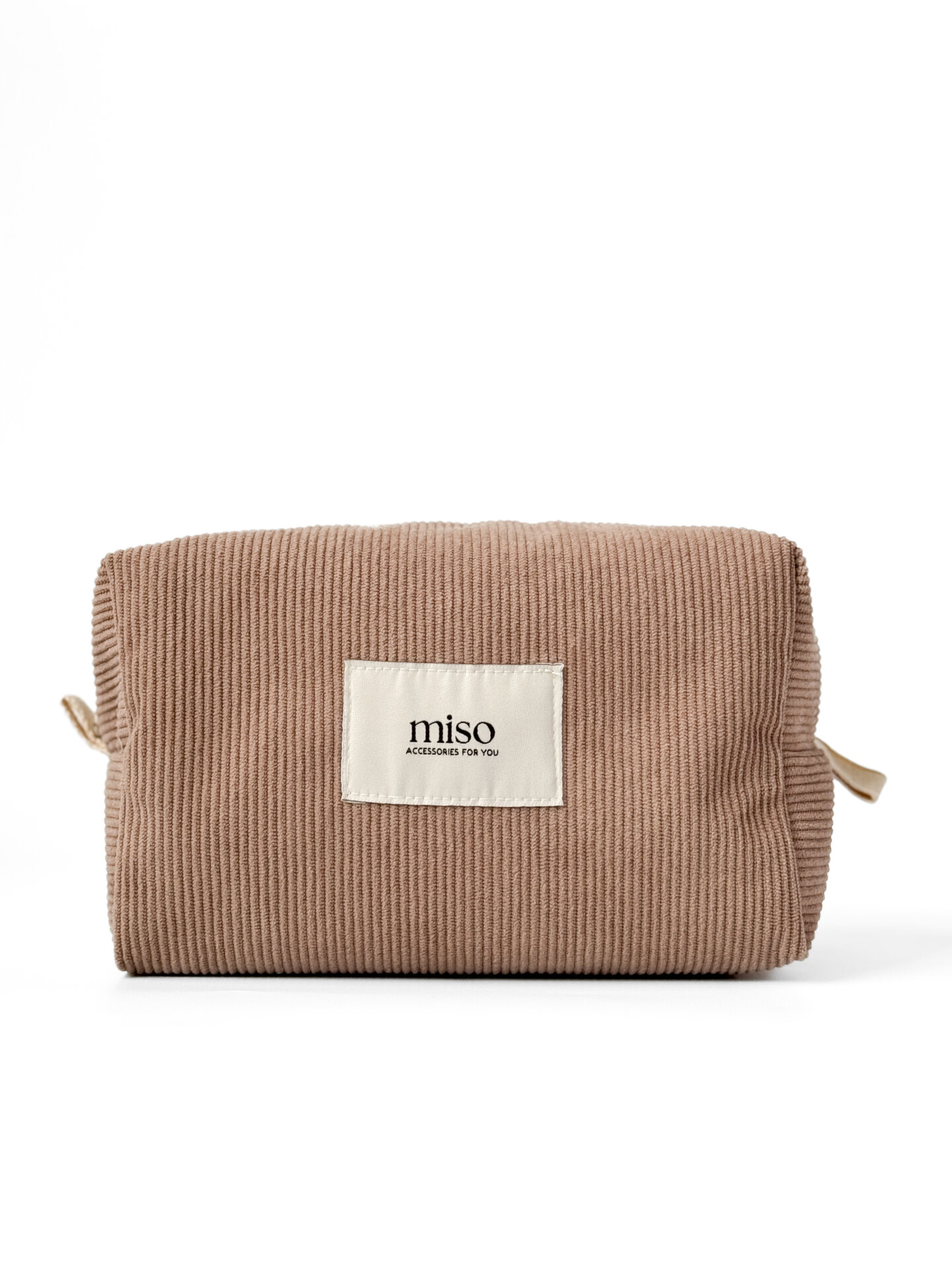 Косметичка середня квадрат вельвет коричневий