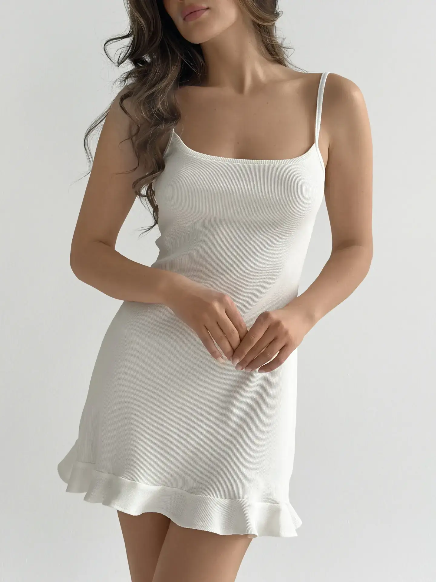 Трикотаж рубчик Сукня для сну молочна