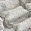 Косметичка  вельвет середній ТРИКУТНИК сині квіти