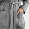 Комплект в'язаний кардиган з поясом та штани сірий, onesize