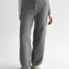 Комплект в'язаний кардиган з поясом та штани сірий, onesize