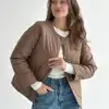 Куртка демісезонна на кнопках коричнева "onesize"