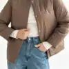 Куртка демісезонна на кнопках коричнева "onesize"