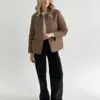 Куртка демісезонна на кнопках коричнева "onesize"