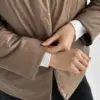 Куртка демісезонна на кнопках коричнева "onesize"