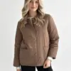 Куртка демісезонна на кнопках коричнева "onesize"