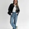 Куртка демісезонна на кнопках чорна "onesize"
