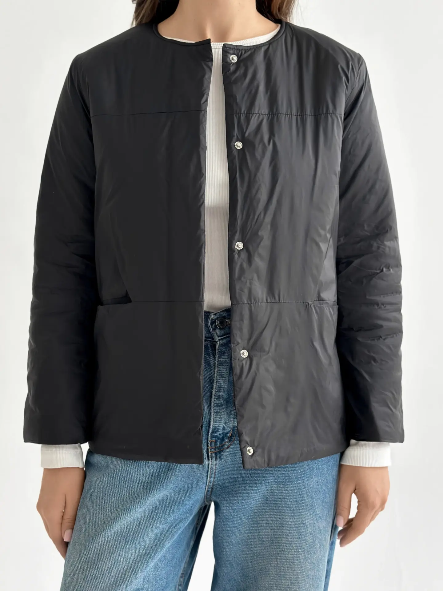 Куртка демісезонна на кнопках чорна “onesize”