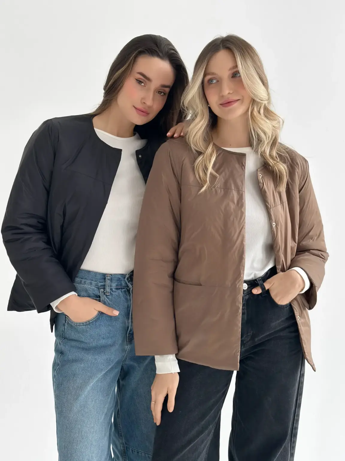 Куртка демісезонна на кнопках чорна "onesize"