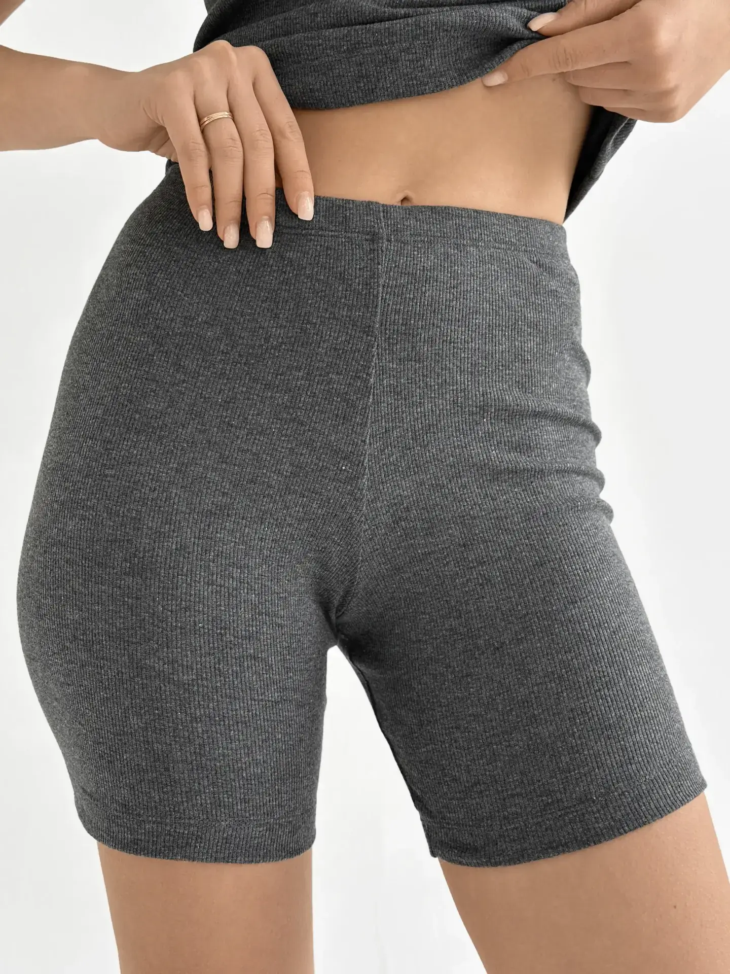 Трикотаж рубчик Велотреки антрацит