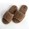 Капці домашні жіночі HS відкриті TEDDY коричневі