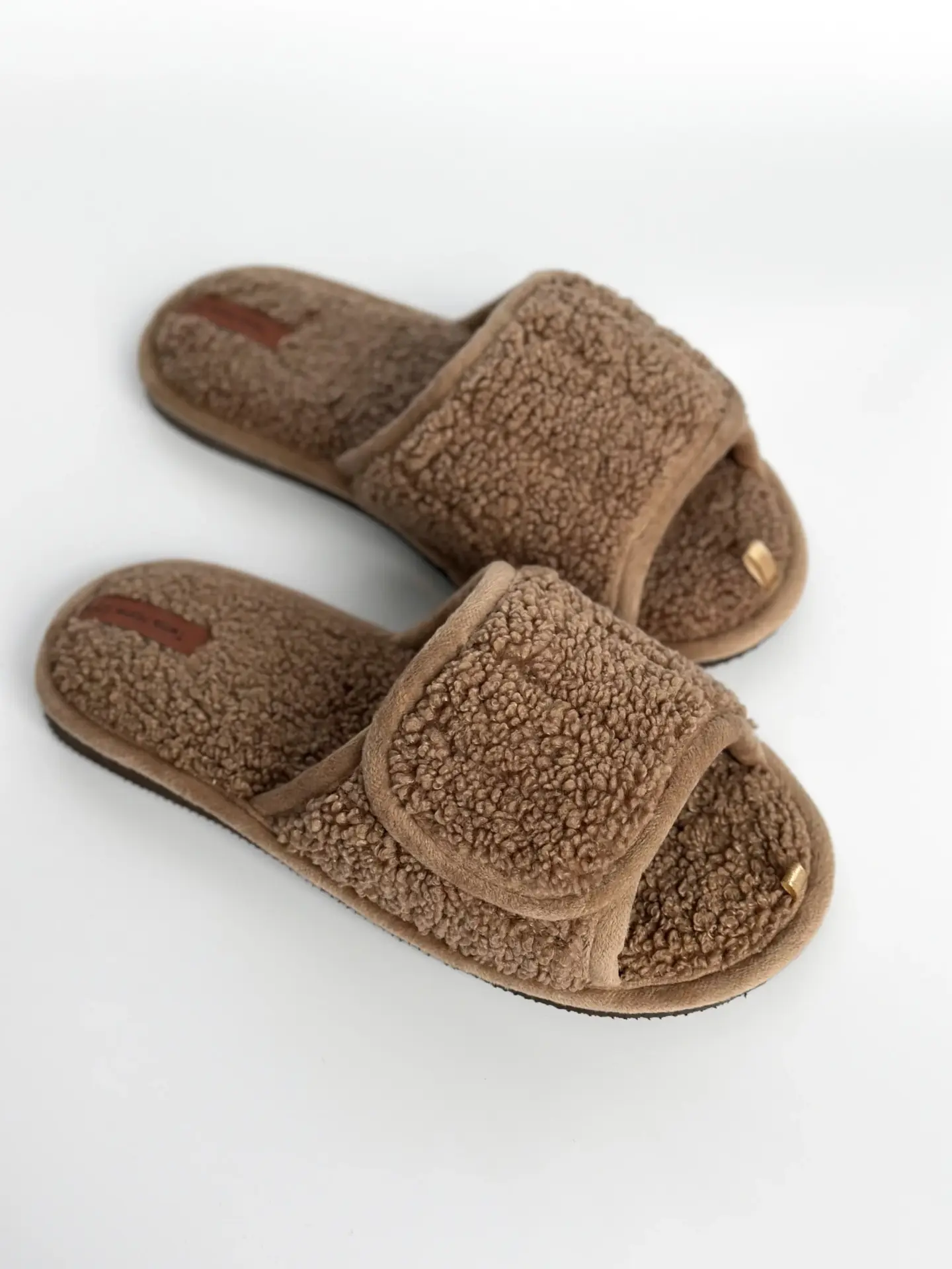 Капці домашні жіночі HS відкриті TEDDI коричневі