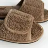 Капці домашні жіночі HS відкриті TEDDY коричневі