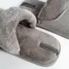 Капці домашні чоловічі HS-OZ VELVET з виворотом хутро сірі
