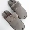 Капці домашні чоловічі HS-OZ VELVET з виворотом хутро сірі