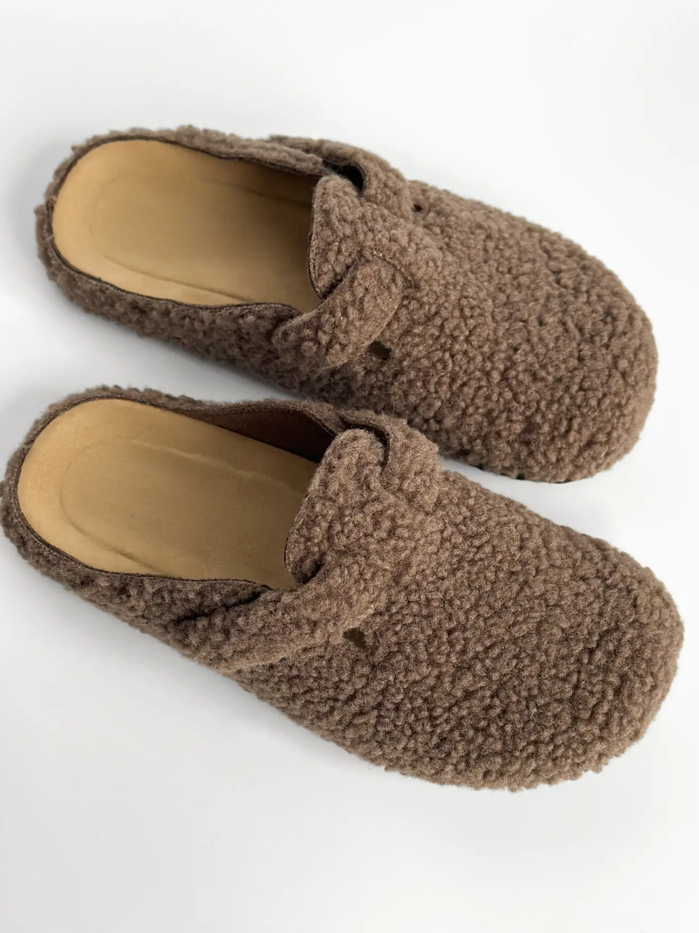 Клоги жіночі Teddy з ремінцем коричневі